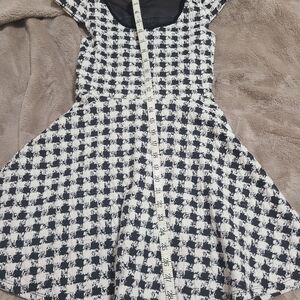 Black and White Houndstooth Dress